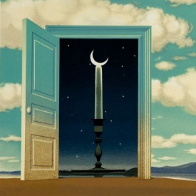 René Magritte - Une Porte S'Ouvre sur la Nuit Veloutée, 1953 d