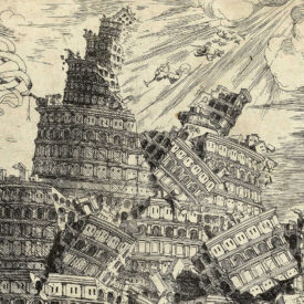 Cornelis Anthonisz, La destruction divine de tour de Babel, 1547, Rijk Museum rd